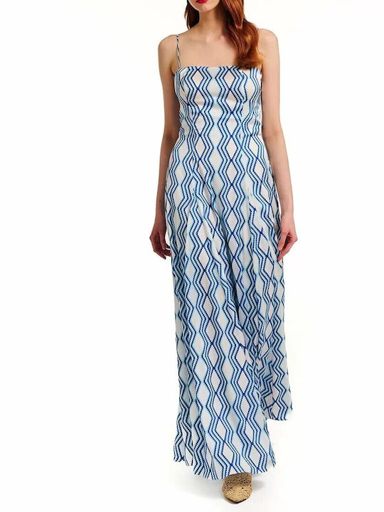 Forel Maxi Φόρεμα Σατέν Γαλάζιο