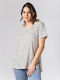 Simple Fashion Women's T-shirt Striped White