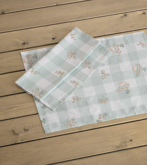 Nima Platzdeckchen Stoff Grün 50x35cm 2Stück