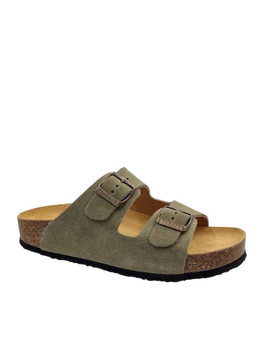 Plakton Leather Women's Sandals Khaki