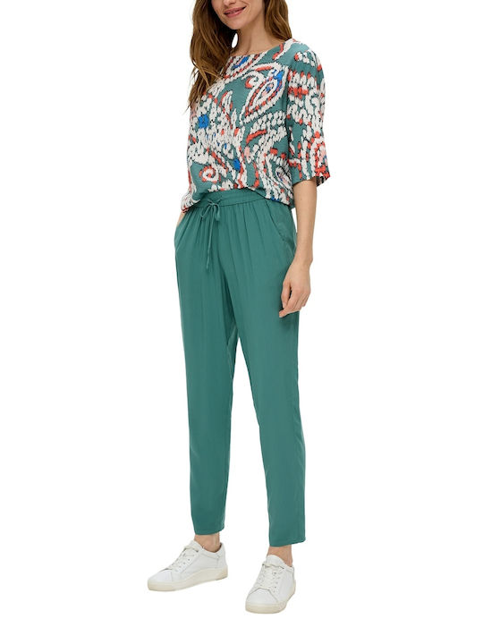 S.Oliver Women's Blouse with 3/4 Sleeve Green