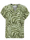 Sorbet Women's Blouse with V Neckline green