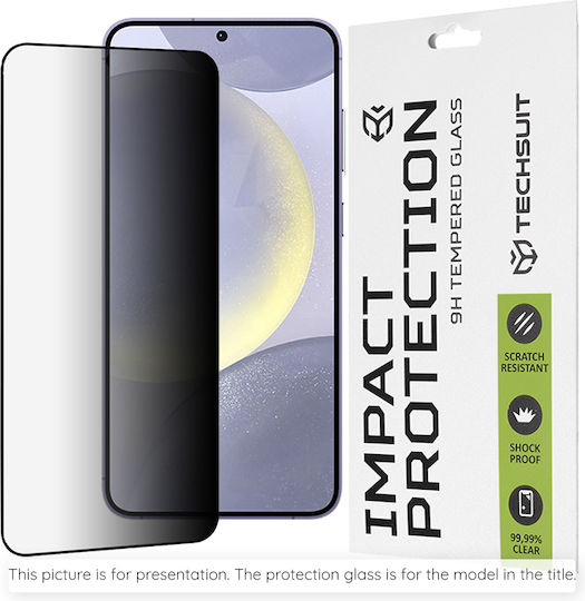 Techsuit Пълно лепило Поверителност Закалено стъкло за цялото лице Черен (Redmi Note 12 4G)