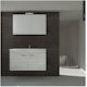 Savvopoulos Blat cu Lavoar & Oglindă cu lumină Lac Lucios Pendant Bathroom Furniture Emily 1 Mdf 60cm
