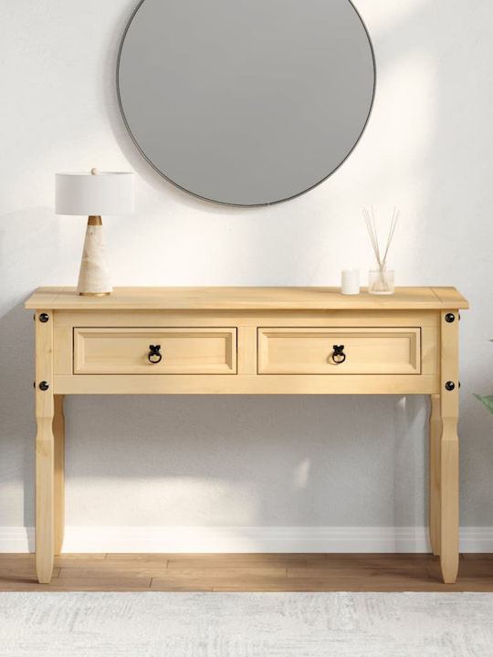Console Table of Solid Wood & Metal Coffee L115xW46xH73cm