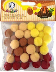 Decorative Astra Pom Pom 20mm Lava Fire Astra