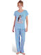 PijaMood Summer Women's Pyjama Set Light Blue