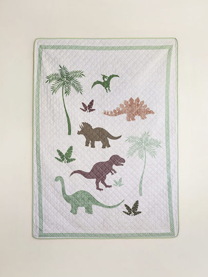 Nima Детско Одеяло Единично Dino Зеленo, Бежово 160x220см