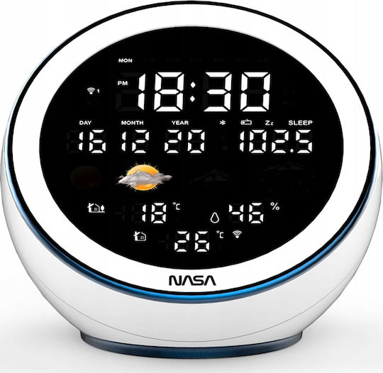 NASA SB6705 Wireless Stație meteorologică Digital De masă Alb