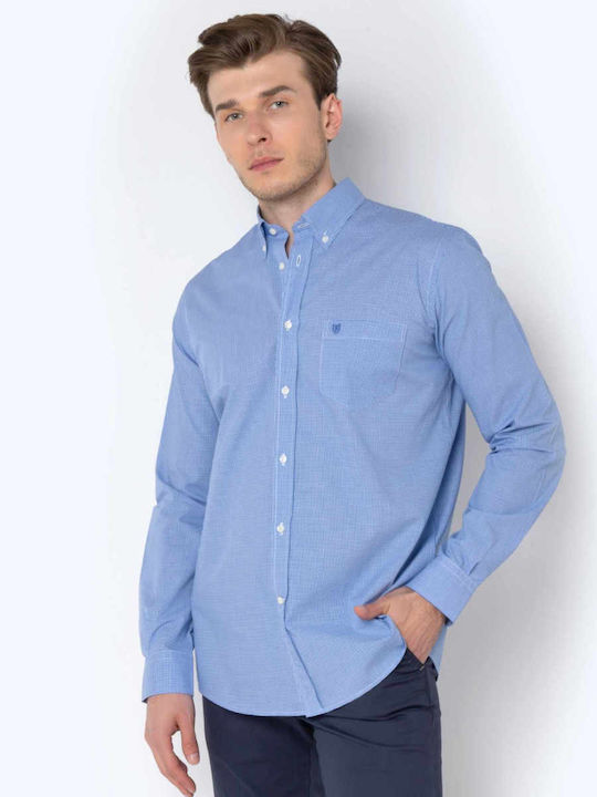 The Bostonians Men's Shirt Long Sleeve Cotton Blue