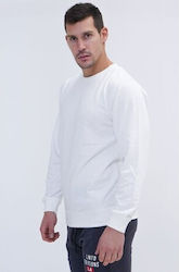 Elcawear Ανδρικό Μακρυμάνικο Φούτερ Εργασίας Λευκό