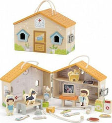 Viga Toys Set de păpuși din lemn pentru casa de păpuși