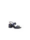 Laura Biagiotti Synthetic Leather Women's Sandals Blue with Medium Heel