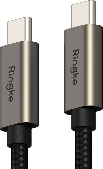 Ringke USB 2.0 Cable USB-C male - USB-C 60W PD Μαύρο 0.5m