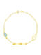Eforo Kids Bracelet ID from Gold 9K with Baby Girl, Baby Boy, Σταυρό & Evil Eye