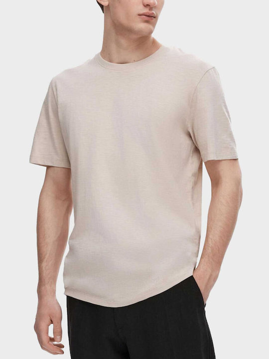 Selected Men's Short Sleeve T-shirt Ecru