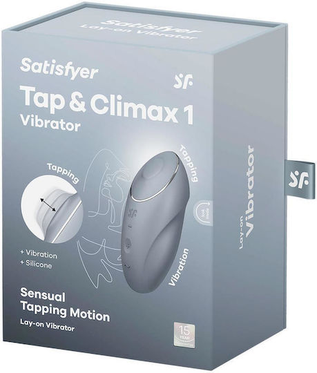 Satisfyer Tap & Climax 1 Κλειτοριδικός Δονητής με Απομακρυσμένο Έλεγχο 14.5cm Γκρι