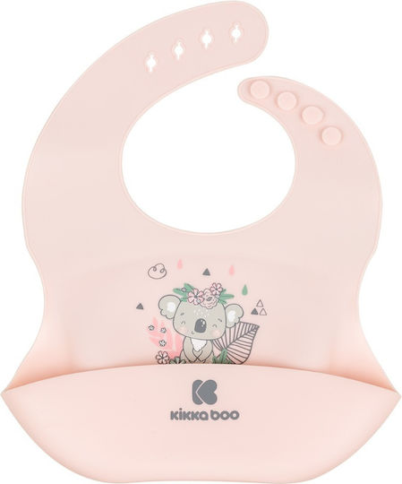 Kikka Boo Savanna Waterproof Лигавник Силикон с бутон & Джоб Розов