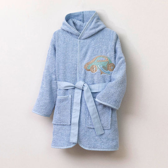 Borea Kids Hooded Bathrobe Sky Blue