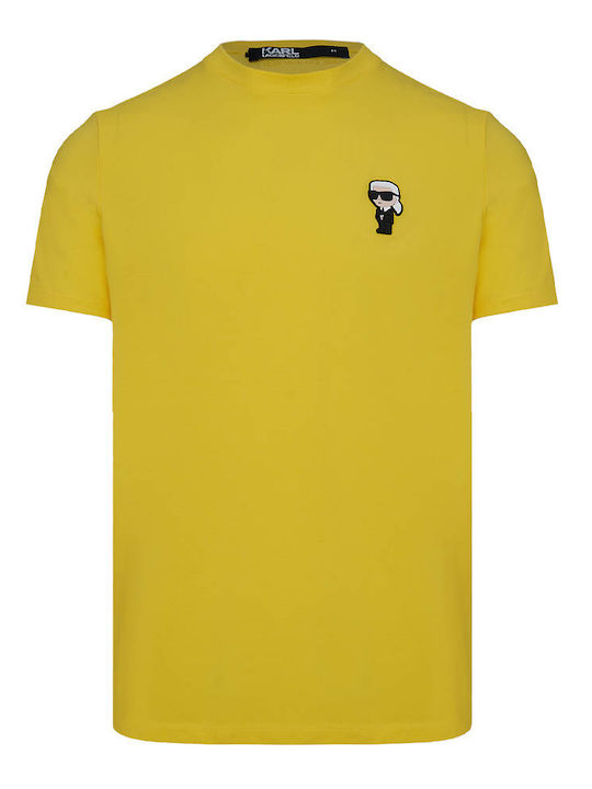 Karl Lagerfeld T-shirt Bărbătesc cu Mânecă Scurtă Yellow