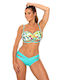 Marko Padded Underwire Bikini Set Bra & Slip Bottom with Detachable & Adjustable Straps Turquoise