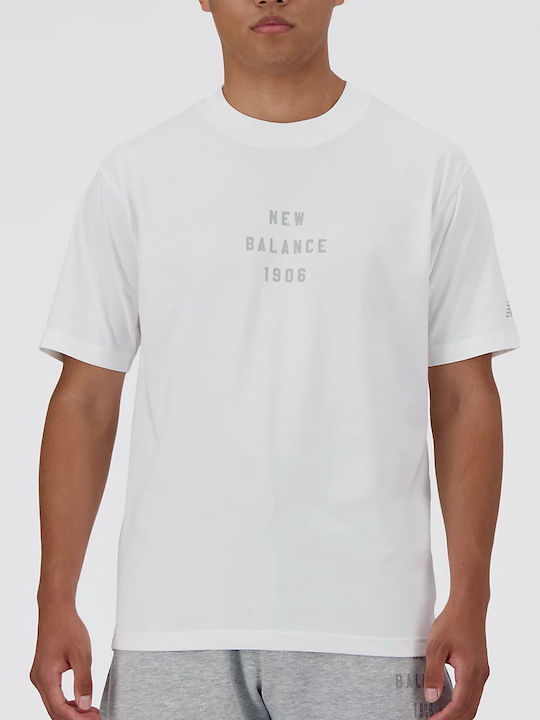 New Balance Herren Sport T-Shirt Kurzarm White