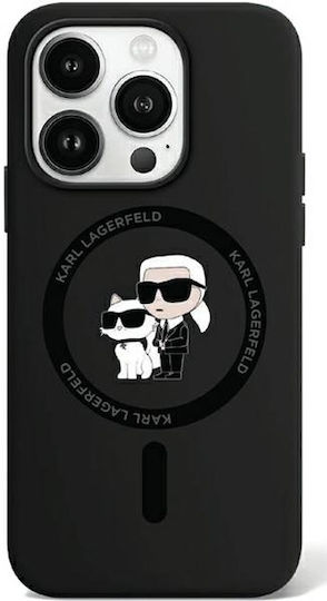 Karl Lagerfeld Karl&Choupette Umschlag Rückseite Kunststoff / Silikon Schwarz (iPhone 15 Pro)