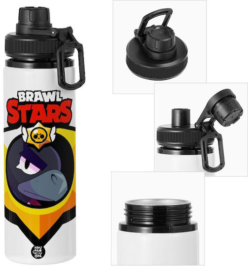 Koupakoupa Brawl Stars Crow Kids Water Bottle Brawl Stars Aluminium with Straw 850ml