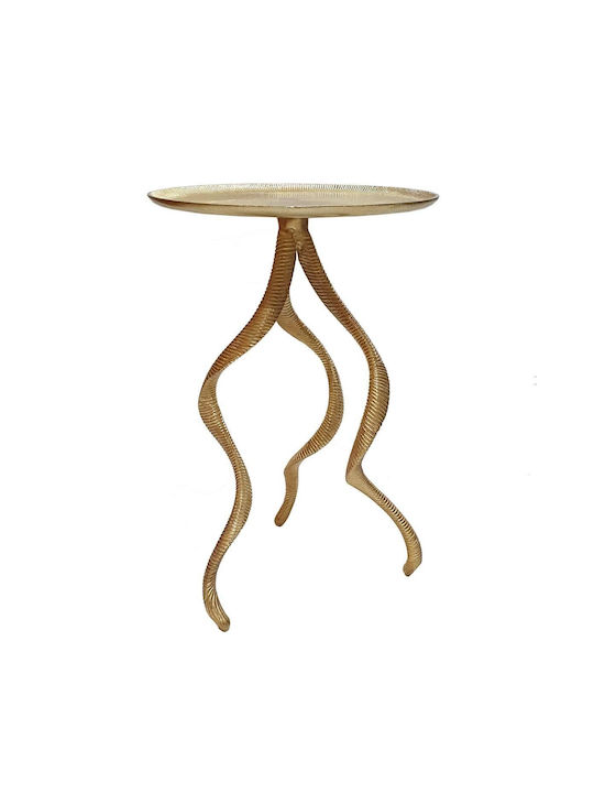 Round Side Table Antler Gold L41xW41xH62cm