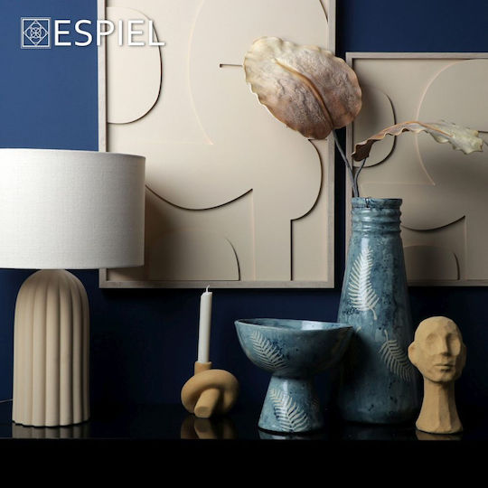 Espiel Ceramic Table Lamp for Socket E14 with Gray Shade and Beige Base Espiel Ceramic Table Lamp for Socket E14 with Gray Shade and Beige Base