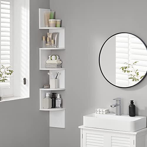 Corner Shelf Wall 20x20x127.5cm White