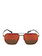 Maui Jim Men's Sunglasses with Black Metal Frame and Red Gradient Mirror Lens RM605-02