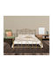 N53 Bed Double Metal Gold with Slats for Mattress 160x190cm