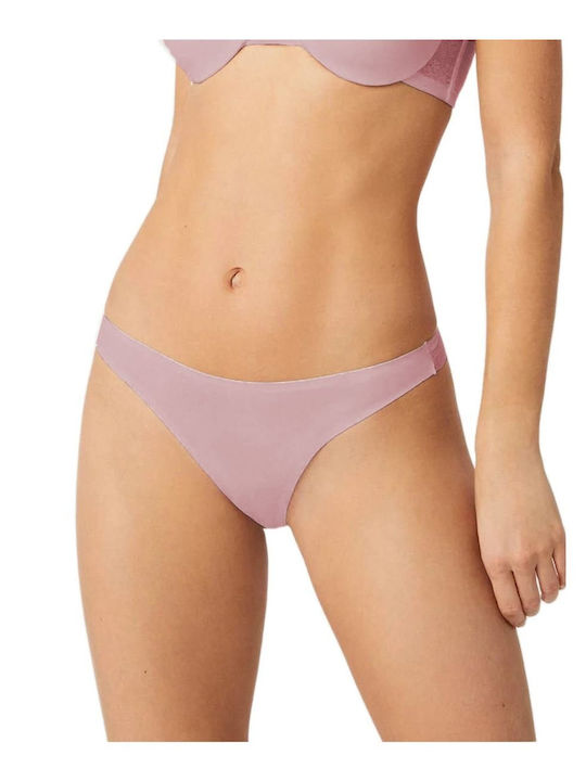 Ysabel Mora Women's String Seamless with Lace Pink