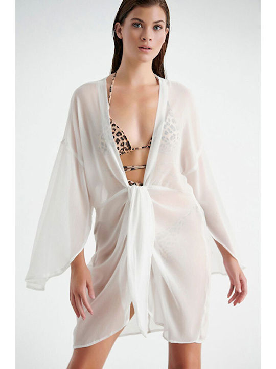 Blu4u Women's Kimono Beachwear WHITE