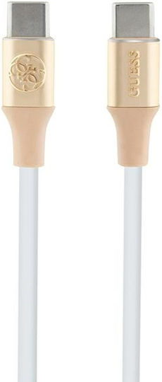 Guess Редовна USB 2.0 Кабел USB-C мъжки - USB-C мъжки Златист 1.5м (GUCCLALRGDD)