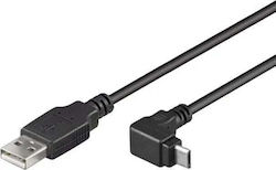 PremiumCord ku2m1f-90 Regular USB 2.0 σε micro USB 1m Μαύρο