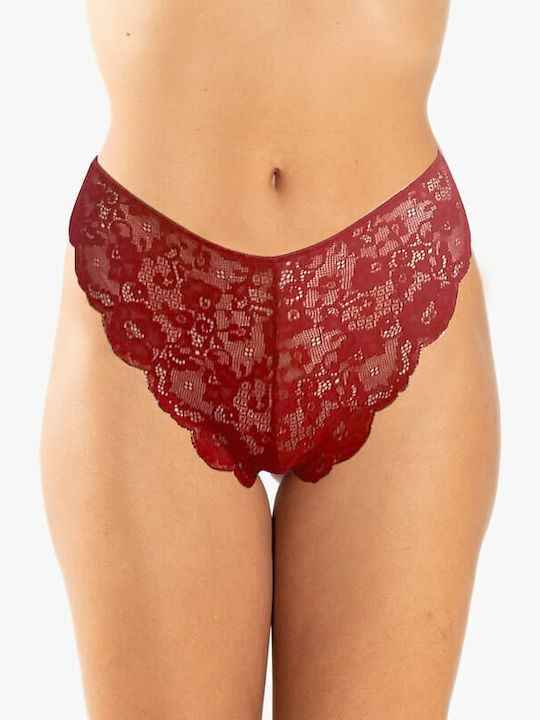 Women's Brazil with Lace Burgundy