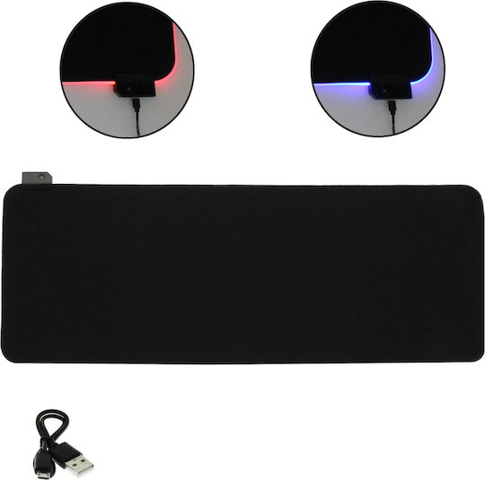 Anti-slip Gaming Mouse Pad XXL (800mm) with RGB Lighting via USB Black GMS-WT5