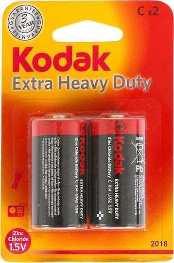 Kodak Extra Heavy Duty Alkaline Batteries C 1.5V 2pcs