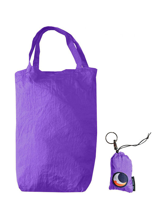 Ticket To The Moon Fabric Shopping Bag Purple