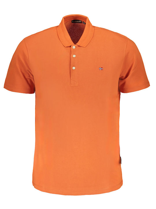 Napapijri Ανδρική Μπλούζα Κοντομάνικη Polo Orange
