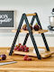 Zeller Wooden Tiered Appetizer Stand 2 Tiers Beige Ø34xY32cm P34xM17.2xY32cm