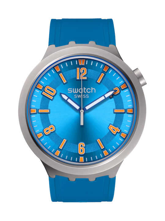Swatch Ceas Barbati Cu Baterie Cu Cureaua De Cauciuc Albastră