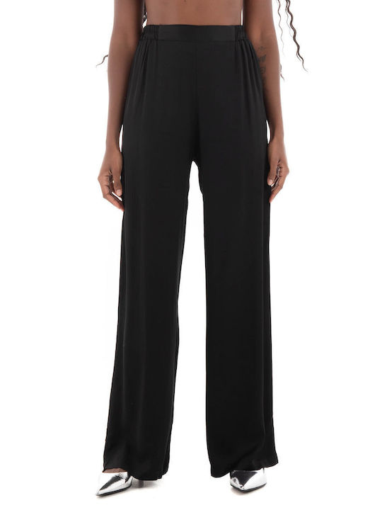 Black & Black Women's Fabric Trousers Black