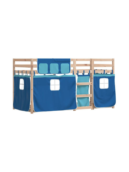 Kids Bed Loft Bed Single Blue for Mattress 90x2...