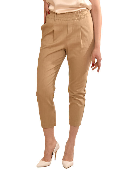 Milla Women's Fabric Trousers Beige