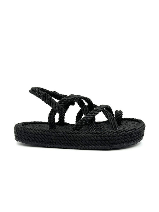 Twist Women's Flat Sandals in Black Color