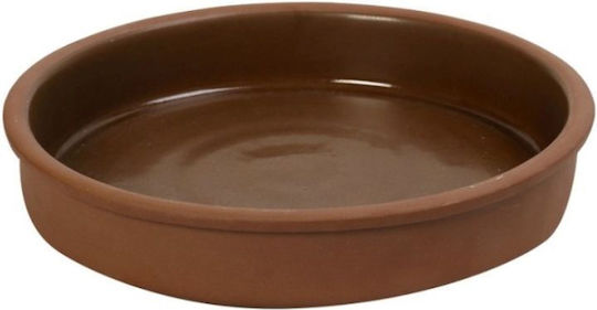 Espiel Aida Brown Servierplatte aus Porzellan Beige mit Durchmesser 17.5cm 1Stück