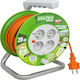 Volteo Cablu de prelungire 4 locuri cu cablu de 40m Diametru 3 x 1.5mm² Verde